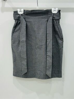 H&M Black White Houndstooth Paperbag Pencil Skirt Size 2